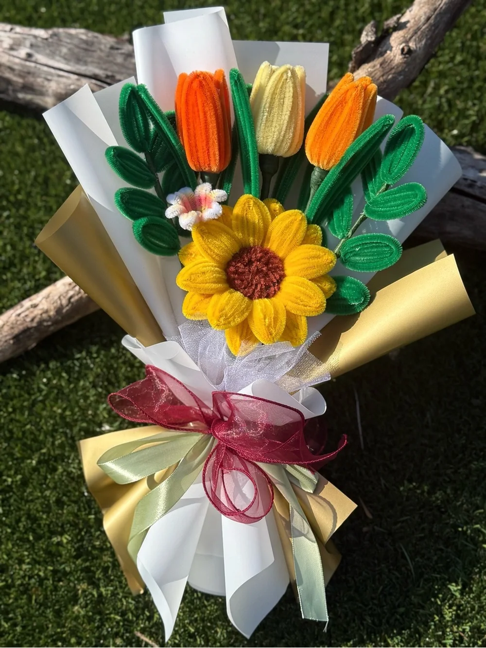 Handmade Yellow & Orange Holiday Garland Bouquet - Unbranded